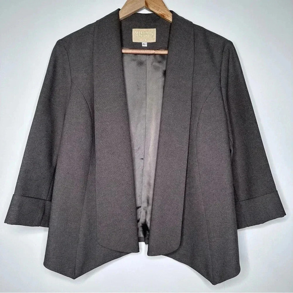 Alberto Makali Brown Open 3/4 Sleeve Blazer Size Large - Picture 1 of 8